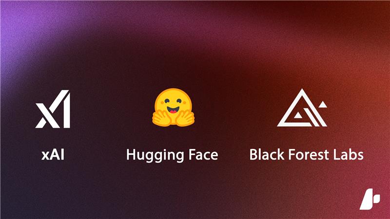 xAI, Hugging Face, and Black Forest Labs logos.