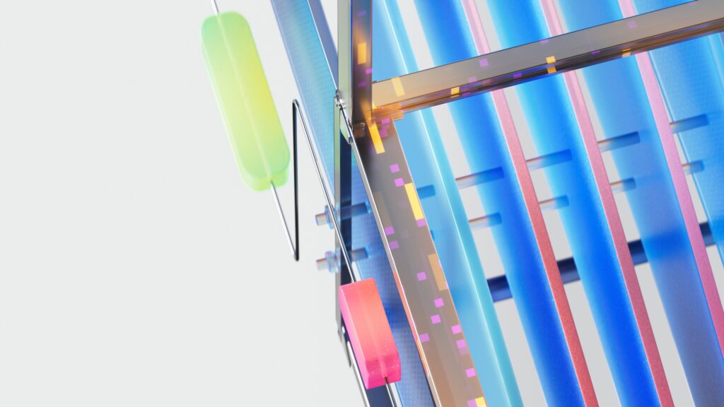 A close up of colorful objects