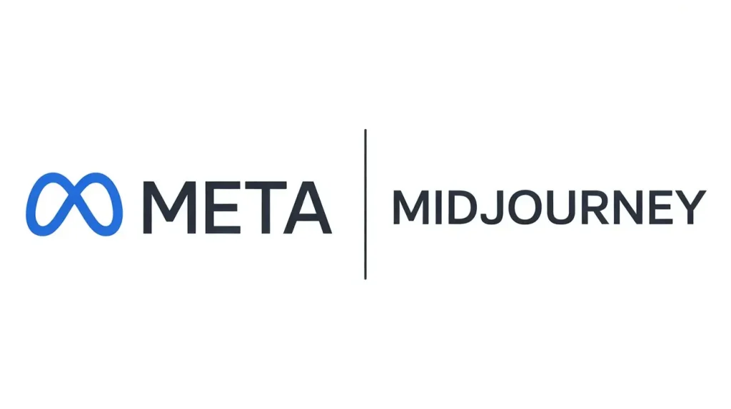 Meta and MidJourney partnership logo highlighting collaboration in AI image and video generation