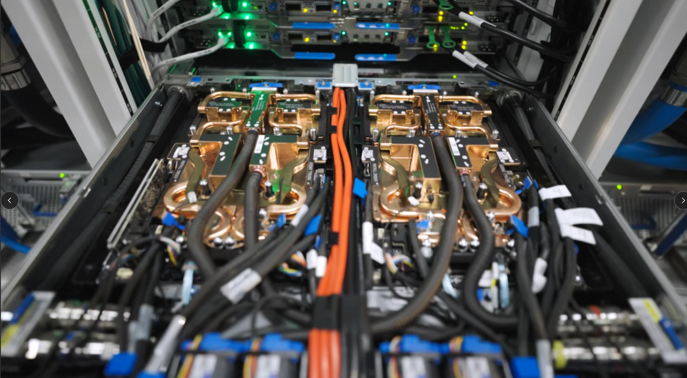 Close up of Azure server featuring NVIDIA GB300 NVL72, with Blackwell Ultra GPUs.
