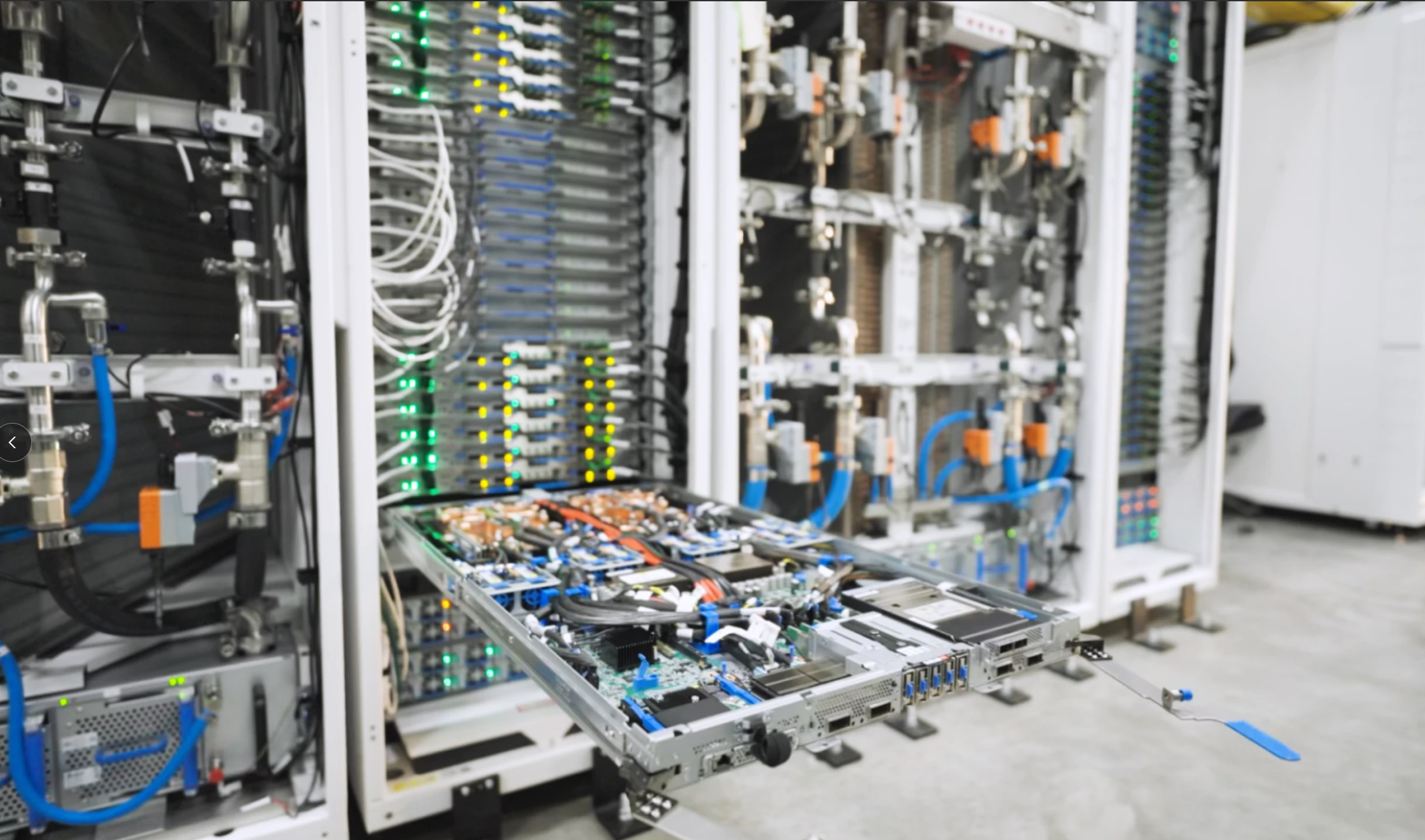 Server blade from a rack featuring NVIDIA GB300 NVL72 in Azure AI infrastructure.